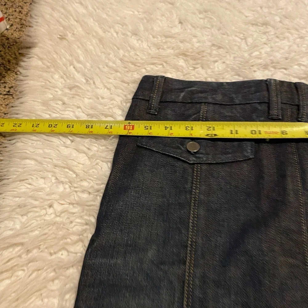 Vintage y2k Paige denim jean skirt 28 Pair-Fax pencil split skirt sk0024